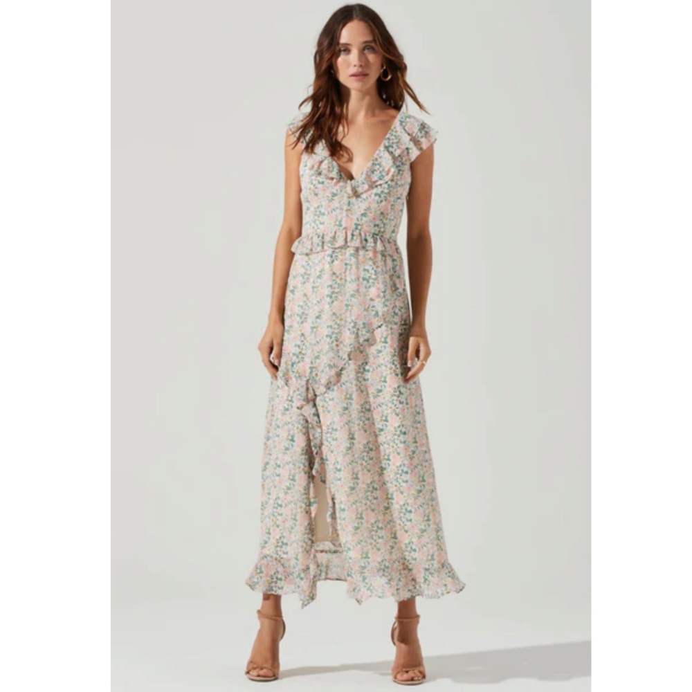 ASTR The Label Tempest Floral Ruffle Midi Dress
OFF WHITE BLUSH FLR size Medium